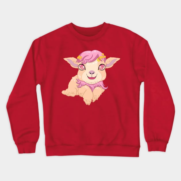 The little pink goat for Men or Women Kids Boys Girls love goat T-Shirt Crewneck Sweatshirt by littlepiya